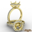 0.6Ct Pave Diamond Vintage Engagement Ring 14k Yellow Gold Halo Setting Semi Mount - javda.com 