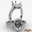 0.5Ct Diamond Engagement Pear Ring Platinum 950 Halo Pave Setting Semi Mount - javda.com 