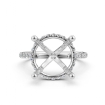 Cathedral Round Halo French U Pave Diamond Engagement Ring 14k White Gold 0.55Ct - javda.com 