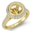1.62Ct Diamond Engagement Ring 18k Yellow Gold Round Semi Mount Halo Pave Setting - javda.com 