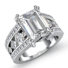 Bezel Set Double Prong diamond Ring 18k Gold White