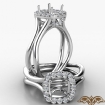 Halo Split Shank Cushion Semi Mount Diamond Engagement Ring 18k White Gold 0.4Ct - javda.com 