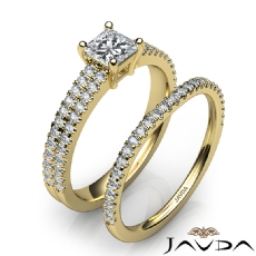 Duet Shank French Bridal Set diamond Ring 14k Gold Yellow