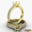 U Cut Prong Setting Diamond Engagement Cushion Semi Mount Ring 14k Yellow Gold 0.5Ct - javda.com 