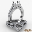 Gorgeous Halo Prong Diamond Engagement Heart Semi Mount Ring 18k White Gold 0.75Ct - javda.com 