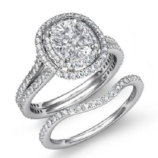 Split Shank Halo Bridal diamond  Platinum 950