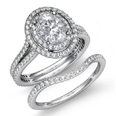 Double Halo Bridal Set diamond  Platinum 950