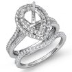 2.2Ct Diamond Engagement Ring Semi Mount Bridal Set Platinum 950 Wedding Band - javda.com 