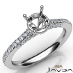 Diamond Engagement Pave Setting Platinum Round Cut Semi Mount Ring 0.65Ct