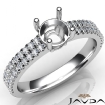 U Shape Prong Setting Diamond Engagement Round Semi Mount Ring Platinum 950 0.5Ct - javda.com 