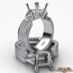 3 Stone Princess Cut Diamond Engagement Semi Mount Ring 14k White Gold 2.4Ct - javda.com 