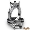 0.45Ct Cushion Diamond Engagement Split Shank Ring Platinum 950 Semi Mount - javda.com 