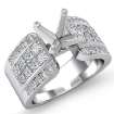 1.14Ct Round & Princess Diamond Engagement Invisible Setting Ring 18k White Gold - javda.com 
