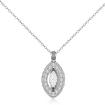 0.63Ct Pave Set Diamond Marquise Solitaire Pendant 18k White Gold - javda.com 