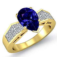 Invisible Classic Side Stone diamond Ring 18k Gold Yellow