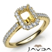 French Cut Pave Set Diamond Engagement Emerald Semi Mount Ring 18k Yellow Gold 1Ct - javda.com 