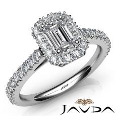 4 Prong Halo French V Pave diamond Ring 18k Gold White