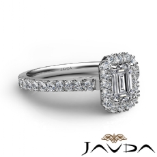4 Prong Halo French V Pave diamond Ring 18k Gold White