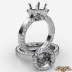 Round Cut Semi Mount Pave Setting Diamond Engagement Ring 14k White Gold 1.33Ct - javda.com 