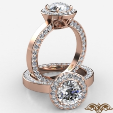 Halo Pave Channel Eternity diamond  18k Rose Gold
