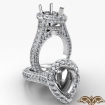 Pear Semi Mount Halo Pave Setting Diamond Engagement Ring 14k White Gold 2.1Ct - javda.com 