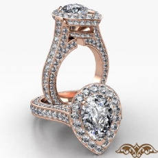 Petite Pave Set Circa Halo diamond Ring 14k Rose Gold