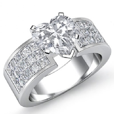Classic Side Stone 4 Prong diamond Hot Deals 18k Gold White