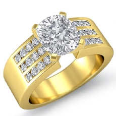 Channel Set Sidestone diamond Ring 18k Gold Yellow