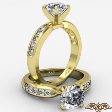 Pinched Shank 4 Prong Peg Head diamond  18k Gold Yellow
