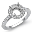 Diamond Engagement Ring Halo Platinum 950 Round Semi Mount 0.45Ct - javda.com 
