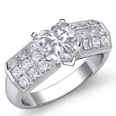 Invisible 4 Prong Setting diamond Ring Platinum 950