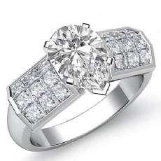 Invisible 4 Prong Setting diamond Hot Deals 18k Gold White