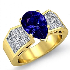 Sidestone Invisible Shank diamond Ring 18k Gold Yellow