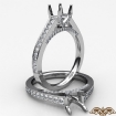 Diamond Engagement Cushion Semi Mount Pave Setting Ring Platinum 950 0.75Ct - javda.com 