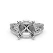 Split Shank Diamond Engagement Round Semi Mount Ring French Pave 14k White Gold 0.7Ct - javda.com 