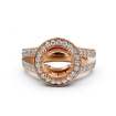 Halo Pave Diamond Engagement Elegant Ring 14k Rose Gold Round Semi Mount 1.5Ct - javda.com 