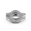 Halo Pave Diamond Engagement Elegant Ring 14k White Gold Round Semi Mount 1.5Ct - javda.com 