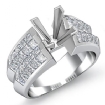 1.72Ct Princess Diamond Women Engagement Ring Invisible Platinum 950 Semi Mount - javda.com 
