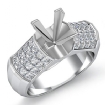 1.2Ct Princess Diamond Women Engagement Ring Invisible Platinum 950 Semi Mount - javda.com 