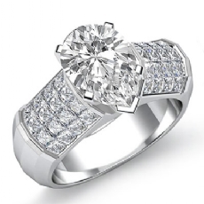 Sidestone Invisible Set diamond Ring Platinum 950