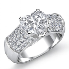 Sidestone Invisible Set diamond Ring Platinum 950