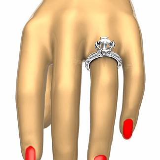 1.5Ct Pave Round Diamond Women Engagement Ring Setting Semi Mount Platinum 950