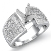 1.74Ct Diamond Engagement Women's Ring Princess Invisible Setting Platinum 950 Semi Mount - javda.com 