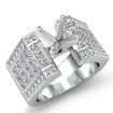 2.62Ct Princess Invisible Diamond Engagement Ring Platinum 950 Semi Mount - javda.com 