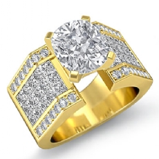 Invisible Setting Shank diamond Ring 18k Gold Yellow