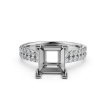 Princess Semi Mount Diamond Engagement U Cut Prong Set Ring 14k White Gold 0.5Ct - javda.com 