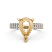 U Shape Prong Setting Diamond Engagement Pear Semi Mount Ring 18k Yellow Gold 0.5Ct - javda.com 