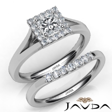 Halo Pave Setting Bridal diamond Ring 18k Gold White