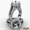 Halo Pave Diamond Engagement Elegant Ring Platinum 950 Round Semi Mount 1.15Ct - javda.com 
