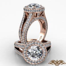 Halo Split Shank Bridge Accent diamond Hot Deals 18k Rose Gold